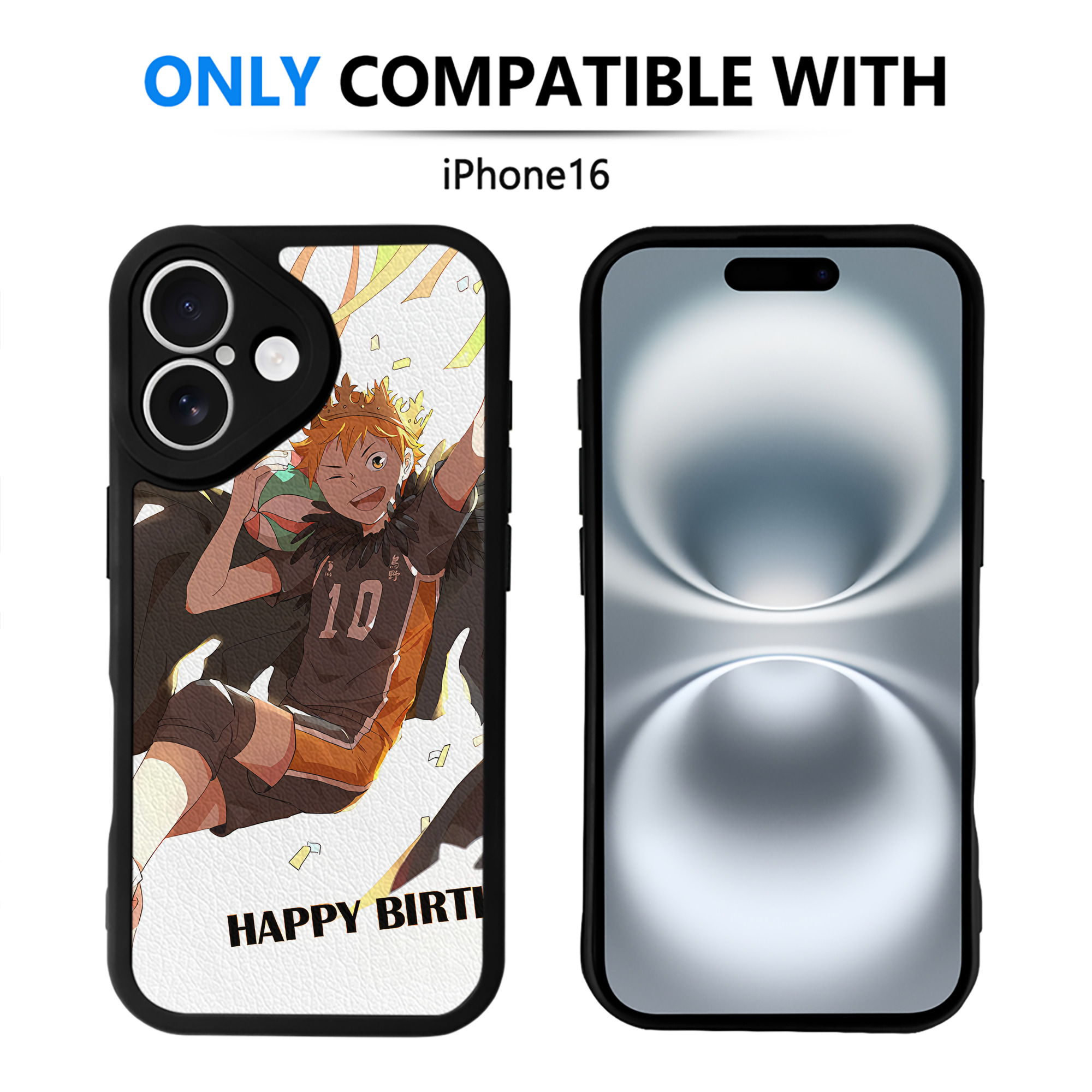 （画像用） ハイキュー!! Haikyu!! 【iPhone 16シリーズ対応】シリコンスマホケース（レザー調） 材質：シリコン